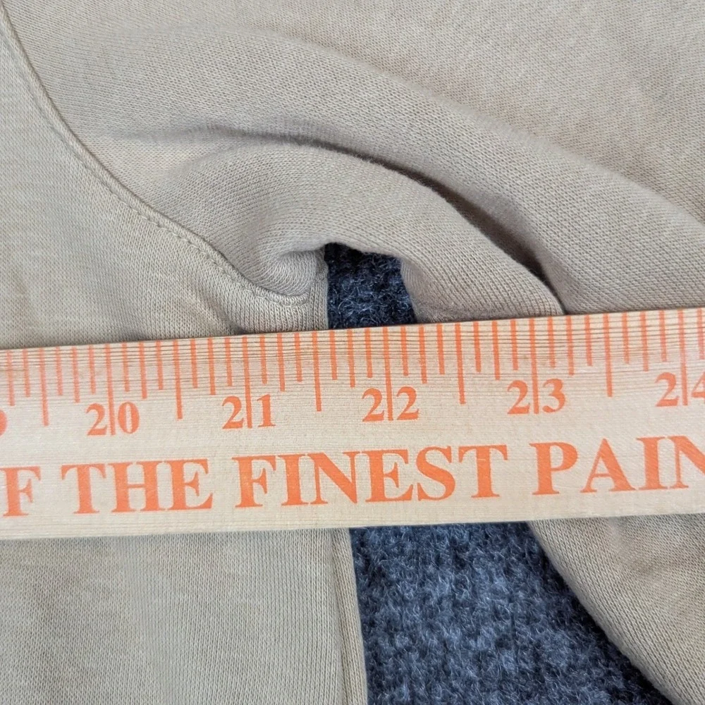 True Religion Arch TR Taping Pull Hoodie Tan Beige Horseshoe Logo Mens L
